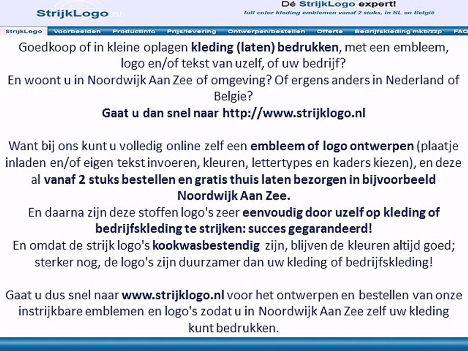 Kleding bedrukken Noordwijk Aan Zee