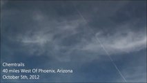 CHEMTRAILS Sprayed at sunset - Phoenix, Arizona 10.5.2012
