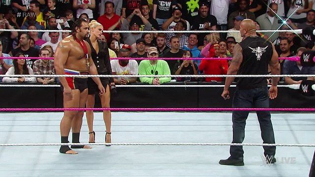 The Rock confronts Rusev- Raw, Oct. 6, 2014
