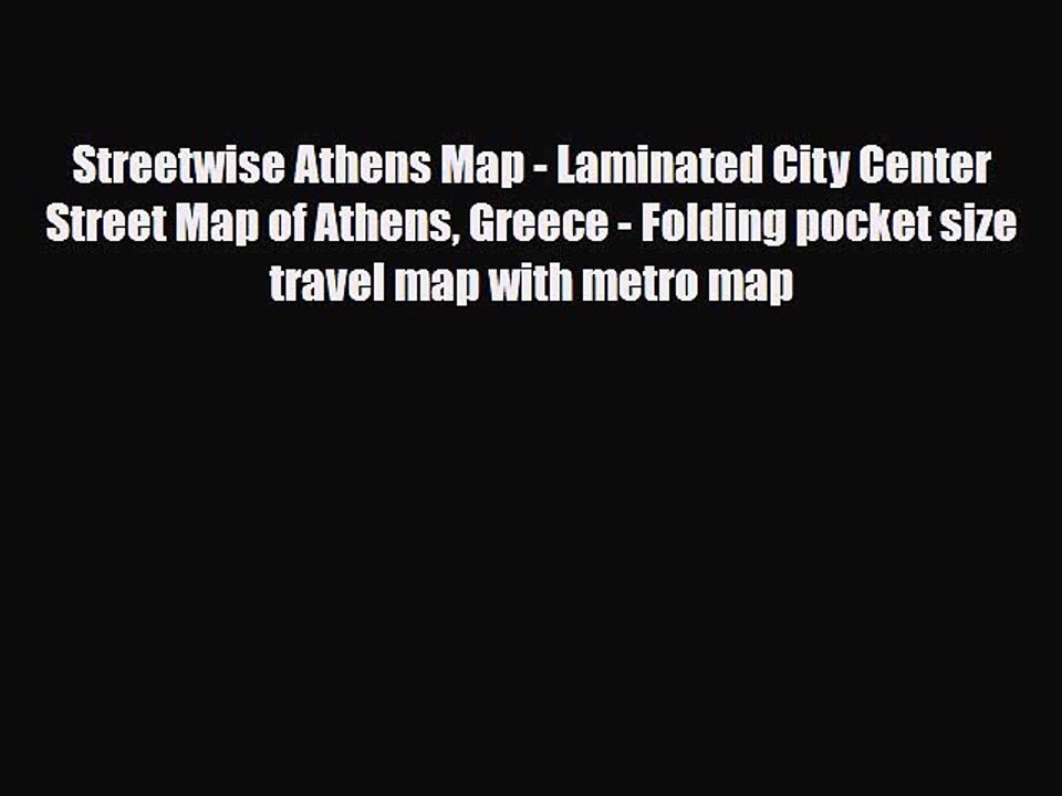 PDF Streetwise Athens Map - Laminated City Center Street Map of Athens Greece - Folding pocket