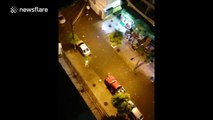 Flooding on the streets of Rio de Janeiro, Brazil