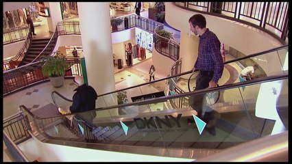 Blind Man Escalator Fail