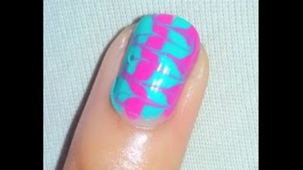 Water Marble Nails (Without Using Water)