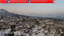 ایبٹ آباد 2016 میں برف باری کا خوبصورت فضائی منظر ۔ ۔