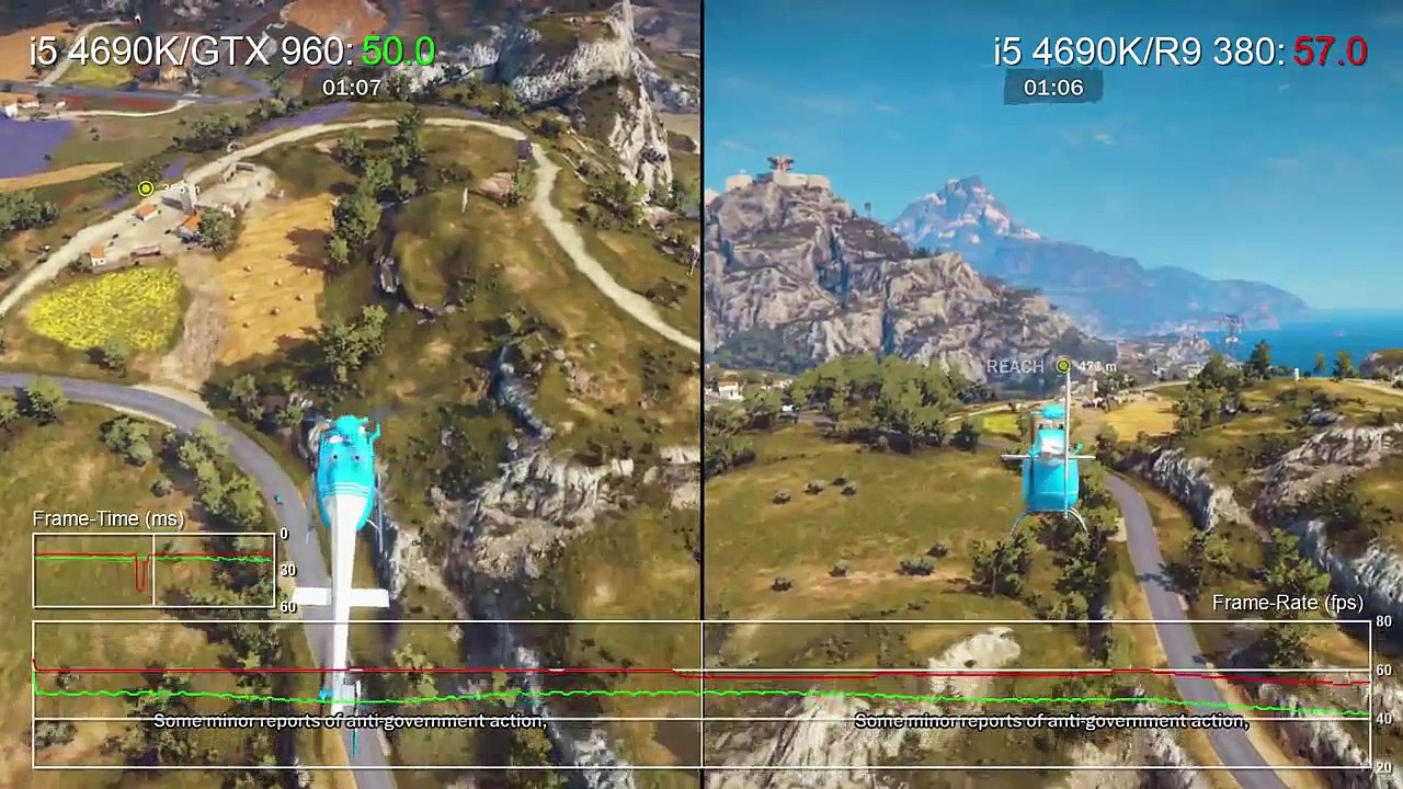 Just Cause 3 PC- GTX 960 vs R9 380, Core i5 4690K vs FX-8350 Performance Testing