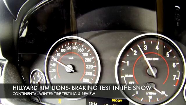 HILLYARD RIM LIONS CONTINENTAL TIRE BRAKING TEST WINTER TIRE TEST DRIVE & REVIEW