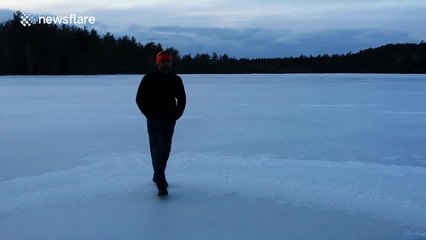 Man tests the ice, falls in freezing water