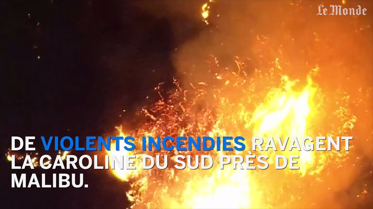 Images impressionnantes d'un incendie en Caroline du Sud