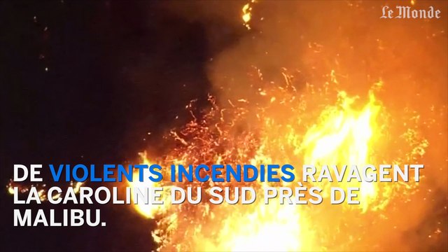 Images impressionnantes d'un incendie en Caroline du Sud