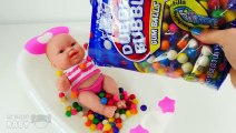Baby Doll Nenuco Bathtime with Mini Dubble Bubble Gum Balls Colorful Chewing Gum