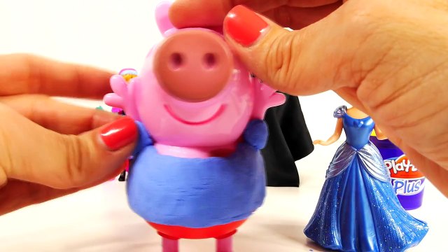 Play Doh Makeover Peppa Pig as Frozen Anna Cinderella and Surprise Guest Disney Cars Toy C