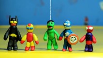 Playdoh Super Heroes Finger Family Song - Batman Hulk Ironman Spiderman Captain America