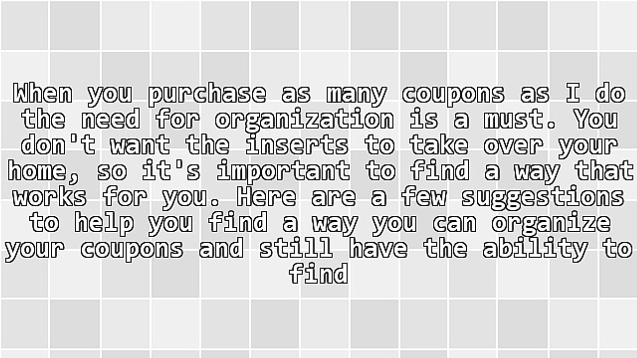 3 Suggestions to Help You Organize Your Coupons