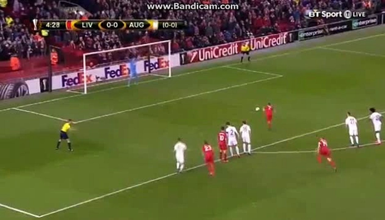 1-0 - J.Milner - Liverpool vs Augsburg - UEL - Live