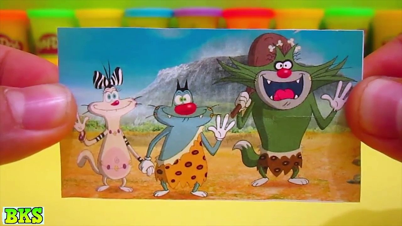 Oggy and the cockroaches play doh surprise eggs | kids fun club