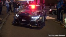 Audi RS6 DTM Jon Olsson LOUD revving & acceleration! - Gumball 3000