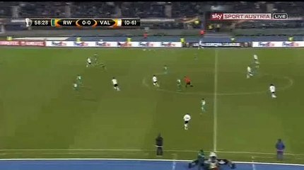 GOOOAL Rodrigo Goal - Rapid Vienna 0 - 1 Valencia - 25-02-2016