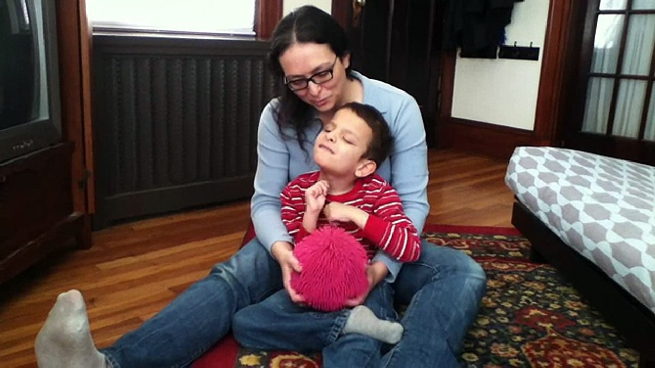A favorite toy for blind kids - the pull and snap ball