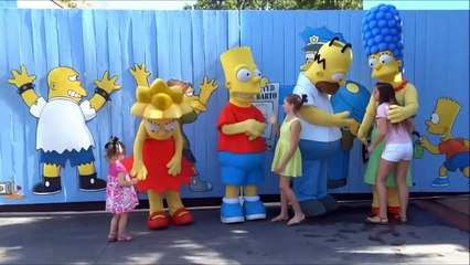 Meeting The Simpsons (Homer, Marge, Bart, Lisa) Krusty The Clown with Sideshow Bob Universal Studios