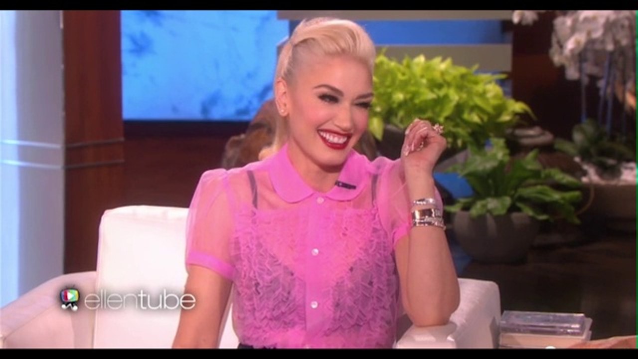 Gwen giggles like a little girl talking about Blake on Ellen