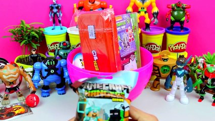 Play Doh Giant Ben 10 Omniverse Surprise Egg Opening Full of Action Figure Toys