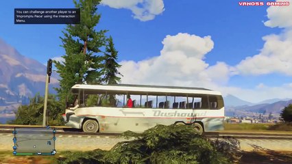 GTA 5 Online Funny Moments Gameplay - Chrome Car Chase, Jumps, Bus Trick, Dump Truck (Multiplayer)