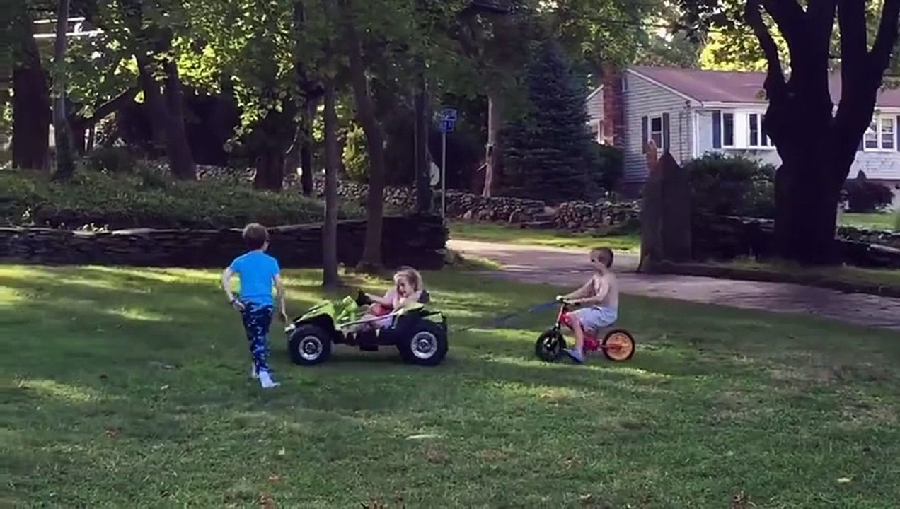 Boy Gets Run Over by Toy ATV!!! (HILARIOUS)(Ridiculousness)