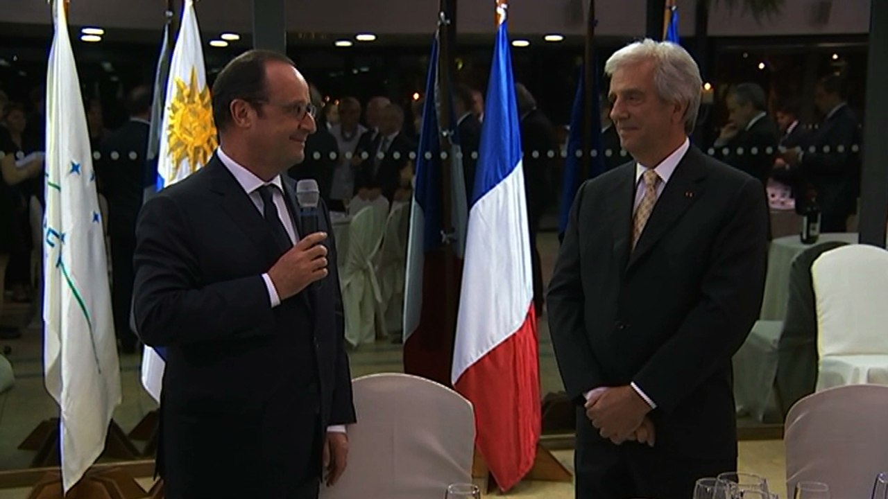 Toast au dîner d'honneur à la résidence Suarez à Montevideo