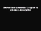 PDF Geothermal Energy: Renewable Energy and the Environment Second Edition Free Books