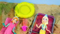 Disney FROZEN Elsa and Annas Road Trip to PLAY DOH Beach Queen Elsa Pranks Princess Anna