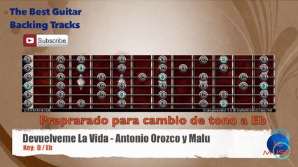 Devuelveme la Vida - Antonio Orozco y Malu Guitar Backing Track with scale chart