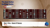 Don't Cry - Guns N' Roses Guitar Backing Track with scale chart