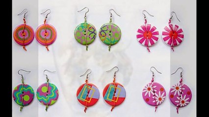 Серьги из пуговиц