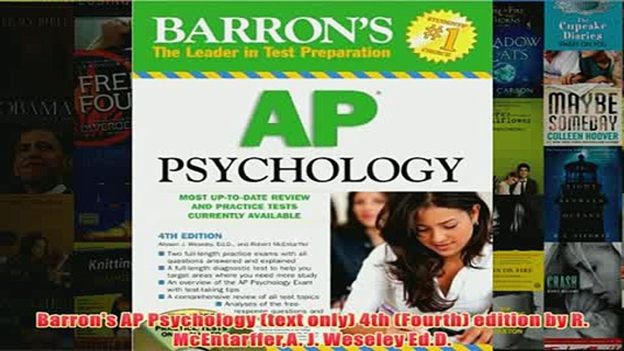 Download PDF  Barrons AP Psychology text only 4th Fourth edition by R McEntarfferA J Weseley FULL FREE