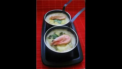 Жульен из креветок с рисом