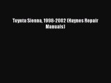 Ebook Toyota Sienna 1998-2002 (Haynes Repair Manuals) Read Full Ebook