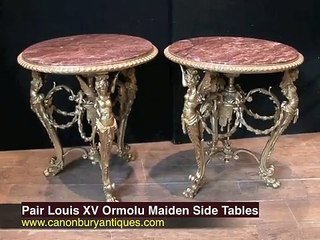 Pair Louis XV Ormolu Maiden Side Tables French Table