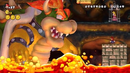 New Super Mario Bros. 2 (3DS) - All Koopaling and Bowser Boss Fights (All Castle Bosses)