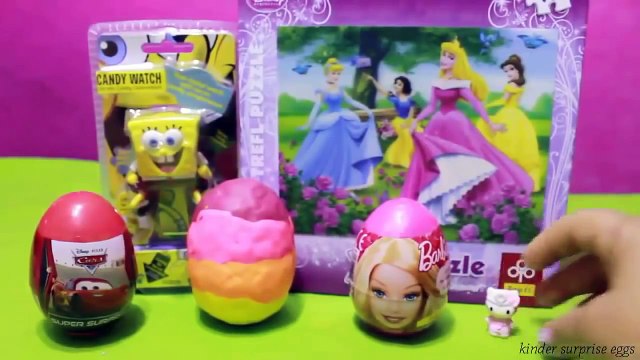 Surprise Eggs Kinder Surprise Mickey Mouse Disney frozen princess Hello Kitty SpongeBob An