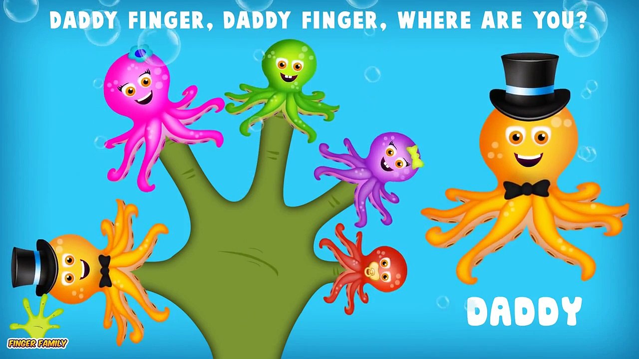 The Finger Family Octopus Family Nursery Rhyme | Octopus Finger Family ...