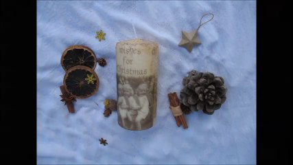 Déco de Noël sur bougie