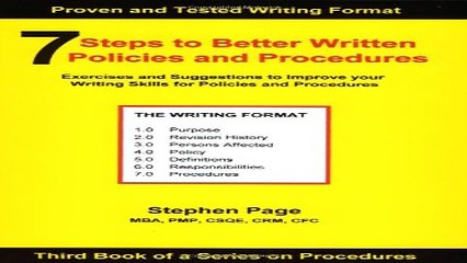 Download 7 Steps to Better Written Policies and Procedures