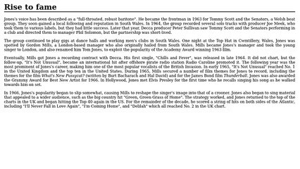 Rise to fame Tom Jones singer 1 (World Music 720p)