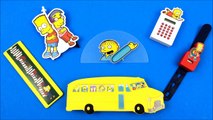 Ottos School Bus Pencil Case 2015 Burger King Simpsons Back To School Toy #4 Set 6 Kids Meal Toys