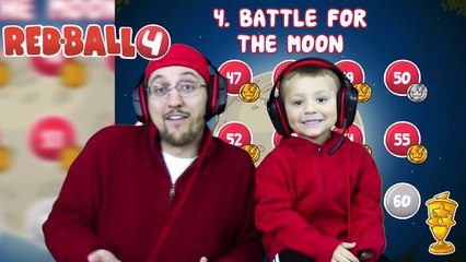Chase & Dad play REDBALL 4! Battle for the Moon BOSS BATTLE! Levels 56 - 60 (Part 8 Gameplay)