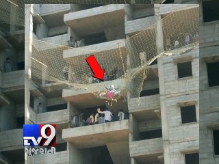 Ahmedabad: Woman saved by net after falling from under construction high-rise