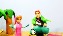 Disney FROZEN Elsa and Annas Road Trip PLAY DOH Beach Elsa Pranks Princess Anna Part 3 Cars Mater