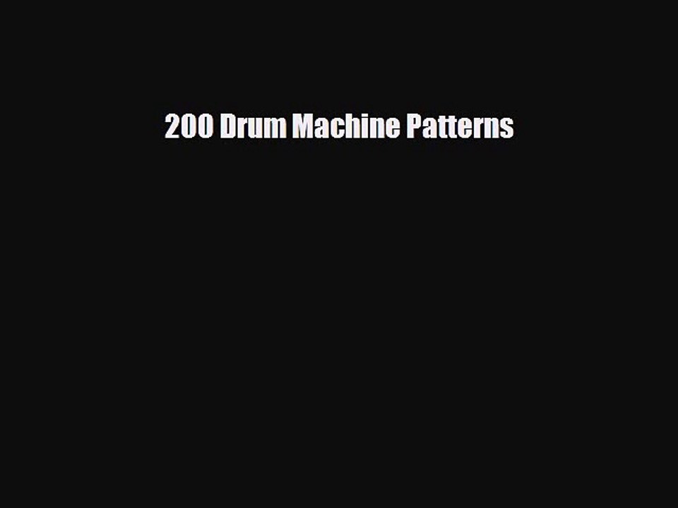 PDF 200 Drum Machine Patterns PDF Book Free Video Dailymotion