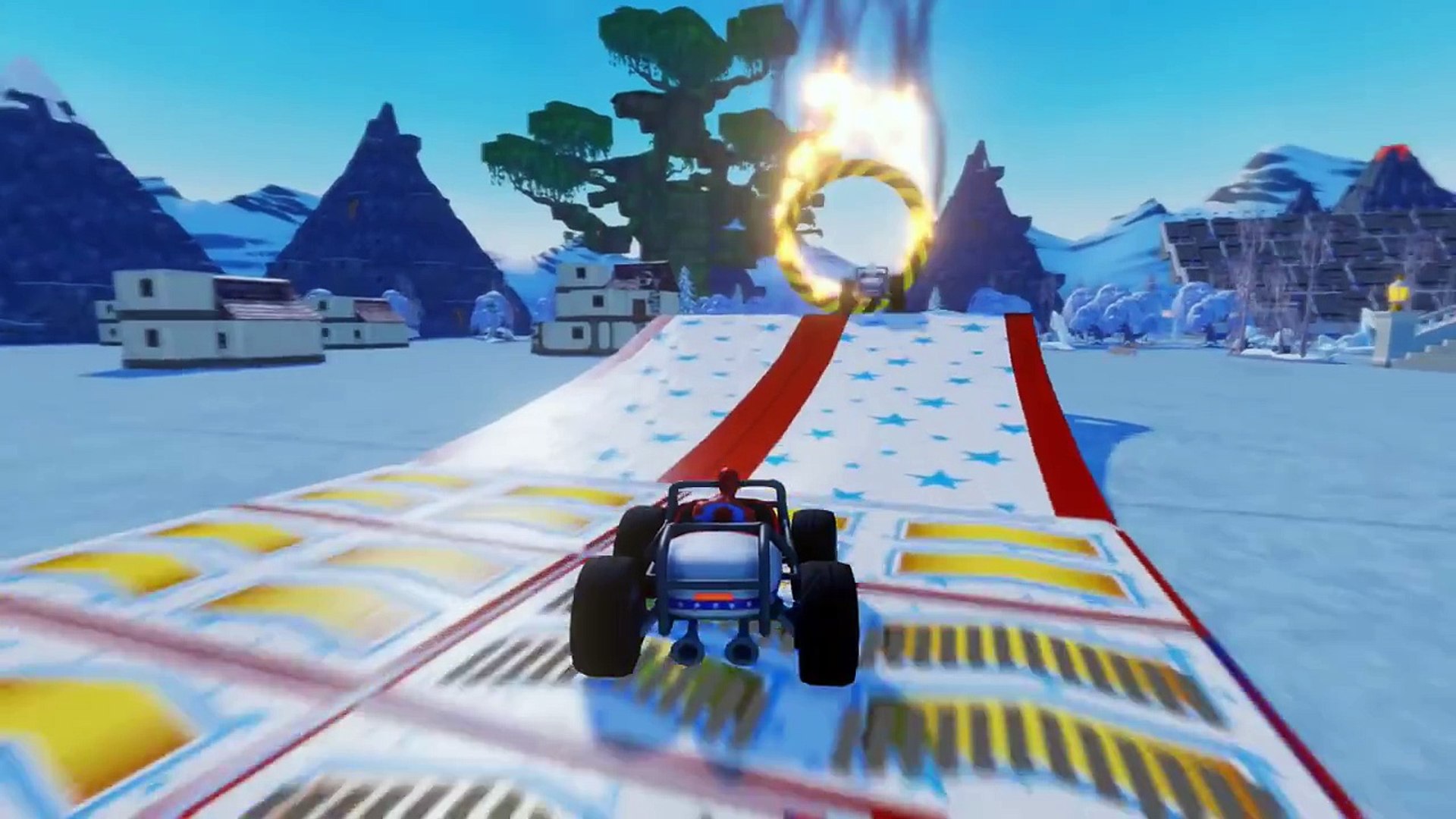 ⁣Spiderman, Disney Frozen Princess Captain America Play Time with Cars + Kids Songs