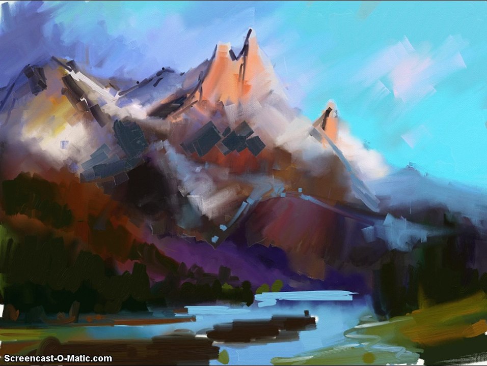 mountains painting